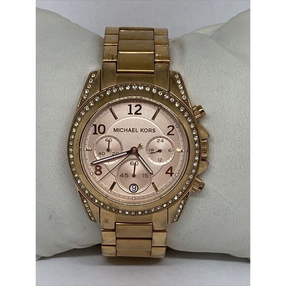 Michael Kors MK5263 Women's Gold Stainless Steel Quartz Analog Dial Watch GE533 - Picture 1 of 12
